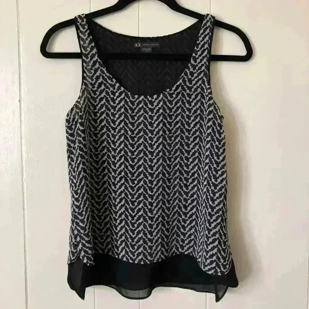 Armani Exchange Women's Sleeveless Printed Top Blouse Size XS